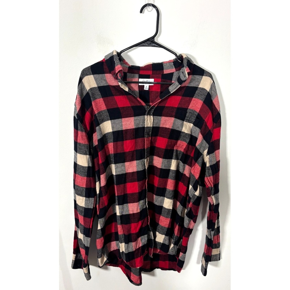 Croft & Barrow Men's XL Flannel Shirt Cotton Red Black White